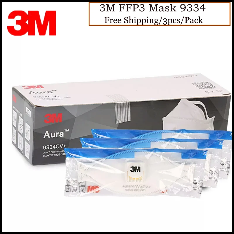 Маска 3M Aura 9334CV + Пыленепроницаемая мечтательная модель Coolflow Anti-PM2.5 противопылевая