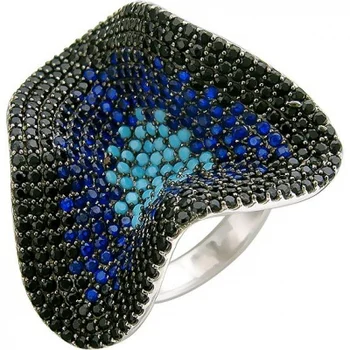

Esthete ring with spinel, turquoise and cubic zirconia