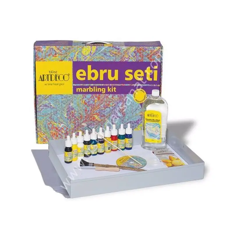Ahsen Ebru Marmorier-Set 53-teilig - Komplettset Für Marmorierkunst