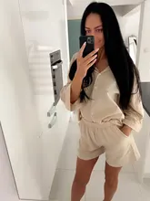 Msfancy-Conjunto de dos piezas de verano para Mujer, conjunto de pantalones cortos de 2021 algodón, camisa holgada Vintage Bohemia, pantalones cortos de cintura alta