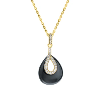 

Silver Pendant with ceramics and cubic zirconia sunlight sample 925