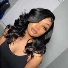 UNice-Peluca de pelo largo ondulado, 4x4 pulgadas, cierre de densidad, 180% y 150% Natural, con línea de pelo Natural prearrancado