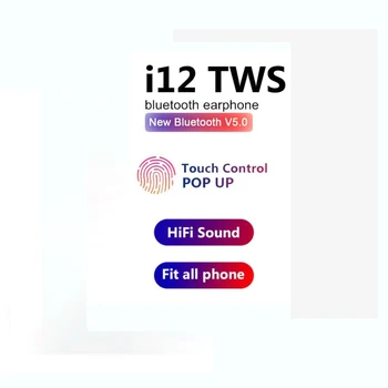 

1pc i12 bluetooth headset tws wireless bluetooth headset 5.0 touch bluetooth headset pop-up movement bluetooth headset