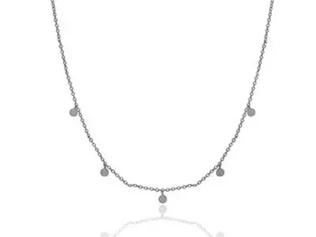 

Silver necklace with small round smooth coins or chapitas