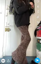 Sweetown marrón leopardo Y2K Joggers de cintura alta pantalones doble capa de red E chica estética Pantalones mujer pantalones de chándal