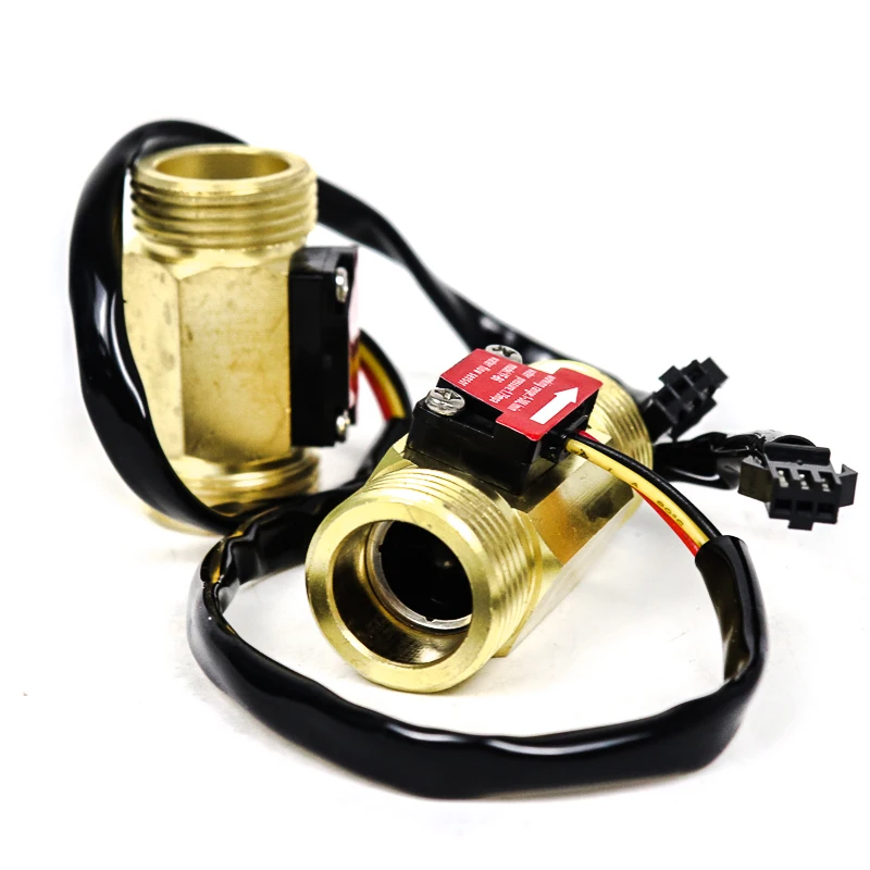 Copper Water Flow Sensor NPN Output Hall High-precision Turbine Flowmeter 6 Poin