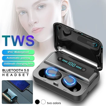 

F9-5 series Mini Wireless Bluetooth Headphone TWS Sport Voice Message LED Power Digital Display with Charging Box Binaural