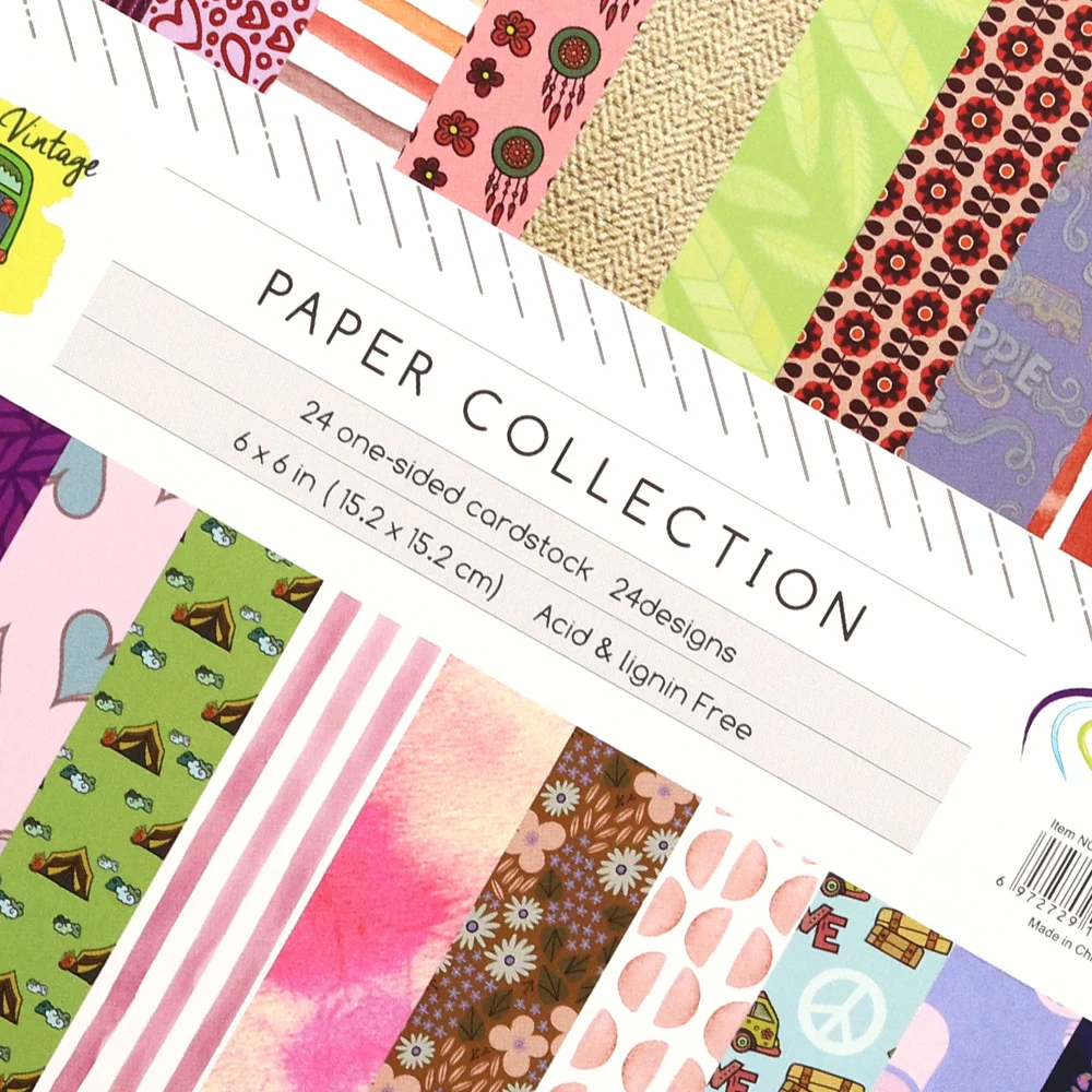 크리에이티브 패스 152x152mm 6인치 스크랩북킹 용품 디자이너 장식 패턴 용지 24매 팩 무산성