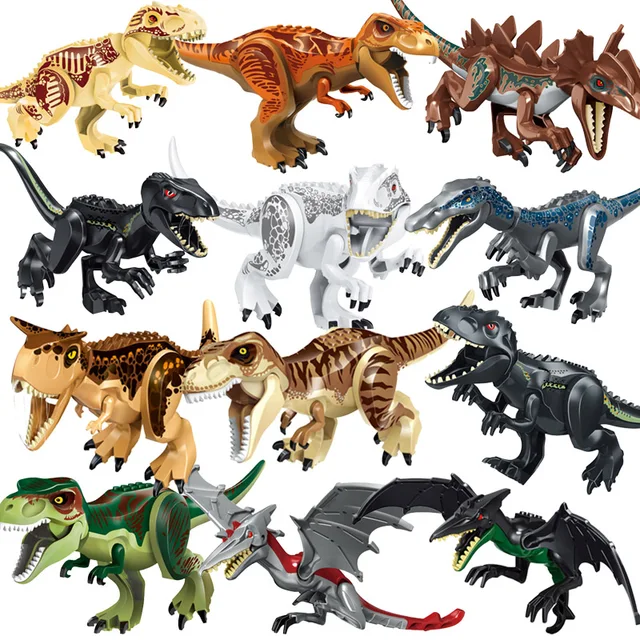 Jurassic Dinosaur World Brutal Raptor T-Rex Triceratops Indominus Rex Model Building Blocks Dino Velociraptor Figure Bricks Toys 2