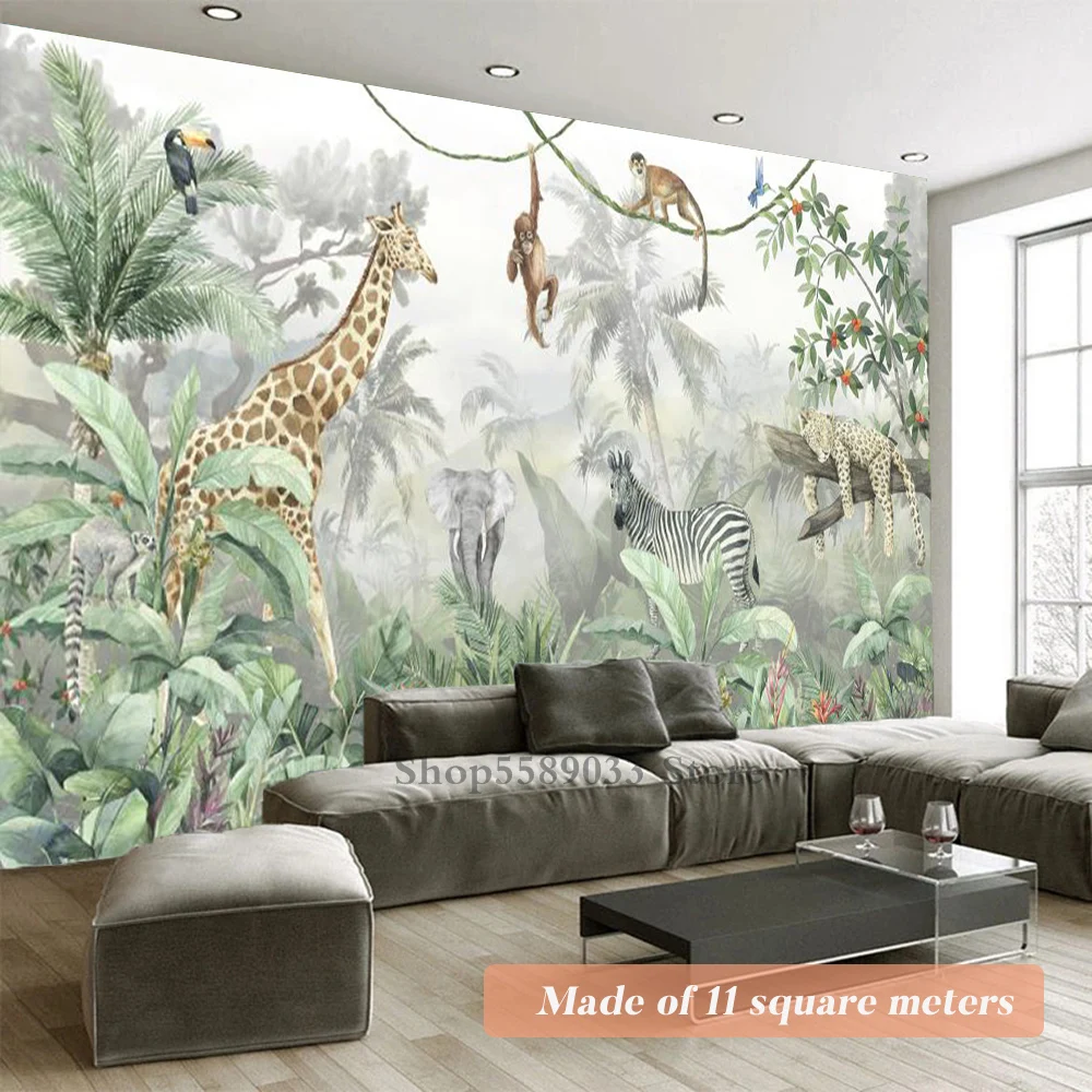 decorativo estetico estofamento mural animais da selva 01