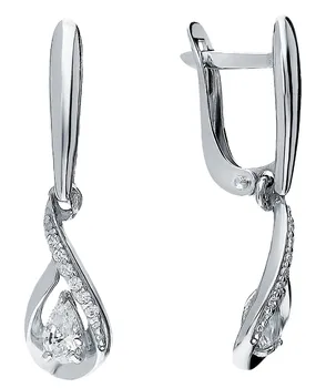 

Silver earrings with cubic zirconia and cubic zirconia Swarovski sunlight sample 925