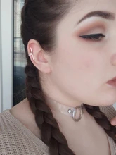 Pendiente de cartílago falso para mujer, joyería Vintage Punk, Simple, geométrico, forma de C doble, sin Piercing, 1 ud.