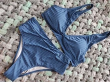 Peachtan-bikinis de cintura alta para mujer, bañador Sexy acanalado liso, traje de baño deportivo para mujer con cuello de pico, bikini a rayas 2021