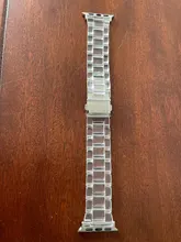 Funda con correa para apple Watch 6, 5, 4, banda de 42mm y 38mm, correa de acero transparente para iwatch 6 series 5 4 3/2, banda de reloj de 44mm y 40mm