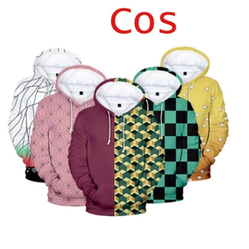 

Anime Cartoon Demon Slayer Ghost Blade Cosplay Hoodies Sweat Kamado Tanjirou Kamado Nezuko Agatsuma Zenitsu Clothes Printing b66