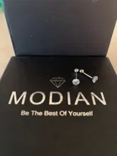 Modian-pendientes de plata de primera ley y circón para mujer, aretes pequeños, plata esterlina 925, Circonia cúbica, zirconia, circonita, zirconita, circón, compromiso, boda