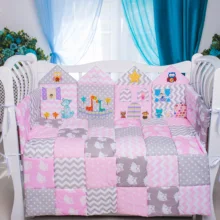 Бортики в кроватку для новорожденного в детскую кроватку бортики домики бортики подушки для девочки