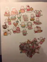 40 unids/pack Kawaii pastel de conejo pegatina helado ordenador portátil bricolaje Decoración