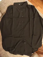 Blusa ajustada de chifón con manga larga para verano, Camisa de color liso con botones para mujer, tejido de gasa, talla grande, 2020