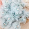 100 pieces 3D pearl beaded pink off white handmade flower rosette DIY craft supply 4.5cm diameter ► Photo 3/6