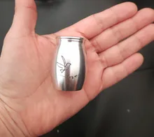 Urna de cremación con diseño de pájaro del amor, urna de recuerdo para mascotas y humanos, cenizas de Metal, pintado a mano, Funeral, urna de recuerdo