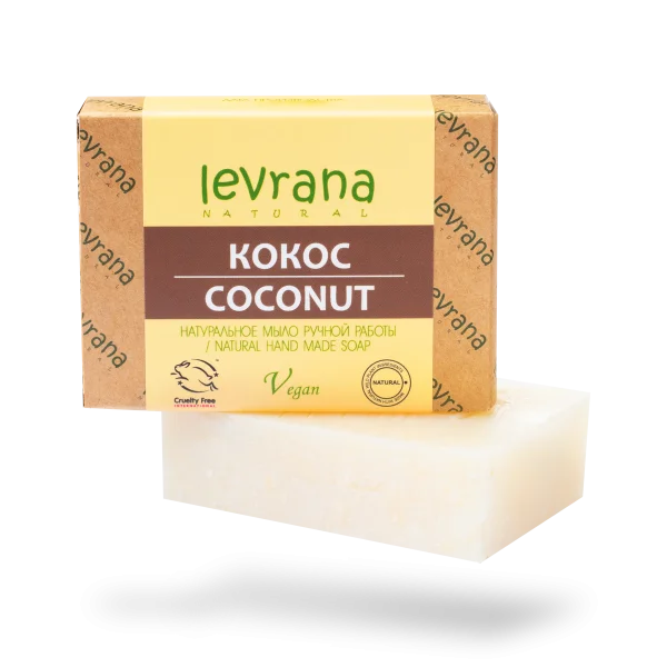 Косметика, натуральная косметика, Levrana, Леврана, Натуральное мыло, NHMS31, Натуральное мыло ручной работы Кокос, 100 гр