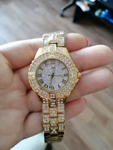 Reloj de moda con diamantes de oro para mujer, pulsera informal de marca de lujo, relojes femeninos
