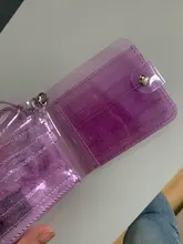 Bentoy-cartera transparente de PVC con cuello corto para mujer, monedero holográfico láser Milkjoy, tarjetero con letras brillantes