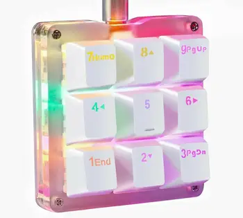 

One-Hand Mechanical Gaming Keypad Programmable 9 Keys RGB Backlit Red/Blue Switches