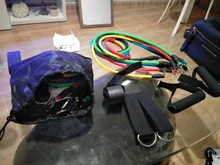 11 unids/set tubo de látex resistencia bandas elásticas para Fitness Yoga gimnasio Ejercicio de tirar de la cuerda casa soporte elástico entrenamiento de la fuerza muscular