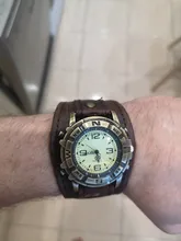 Reloj Retro de correa de cuero con hebilla para hombre, reloj Masculino, estilo Punk, Retro, Simple, ancho, marrón