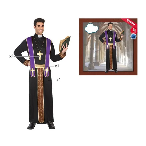 Костюм для взрослых 117227 Priest черный(3 шт