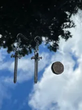 Colgante de espada de 55x16mm, 10 Uds., fabricación de joyas, colores de plata antigua, Color bronce antiguo, negro