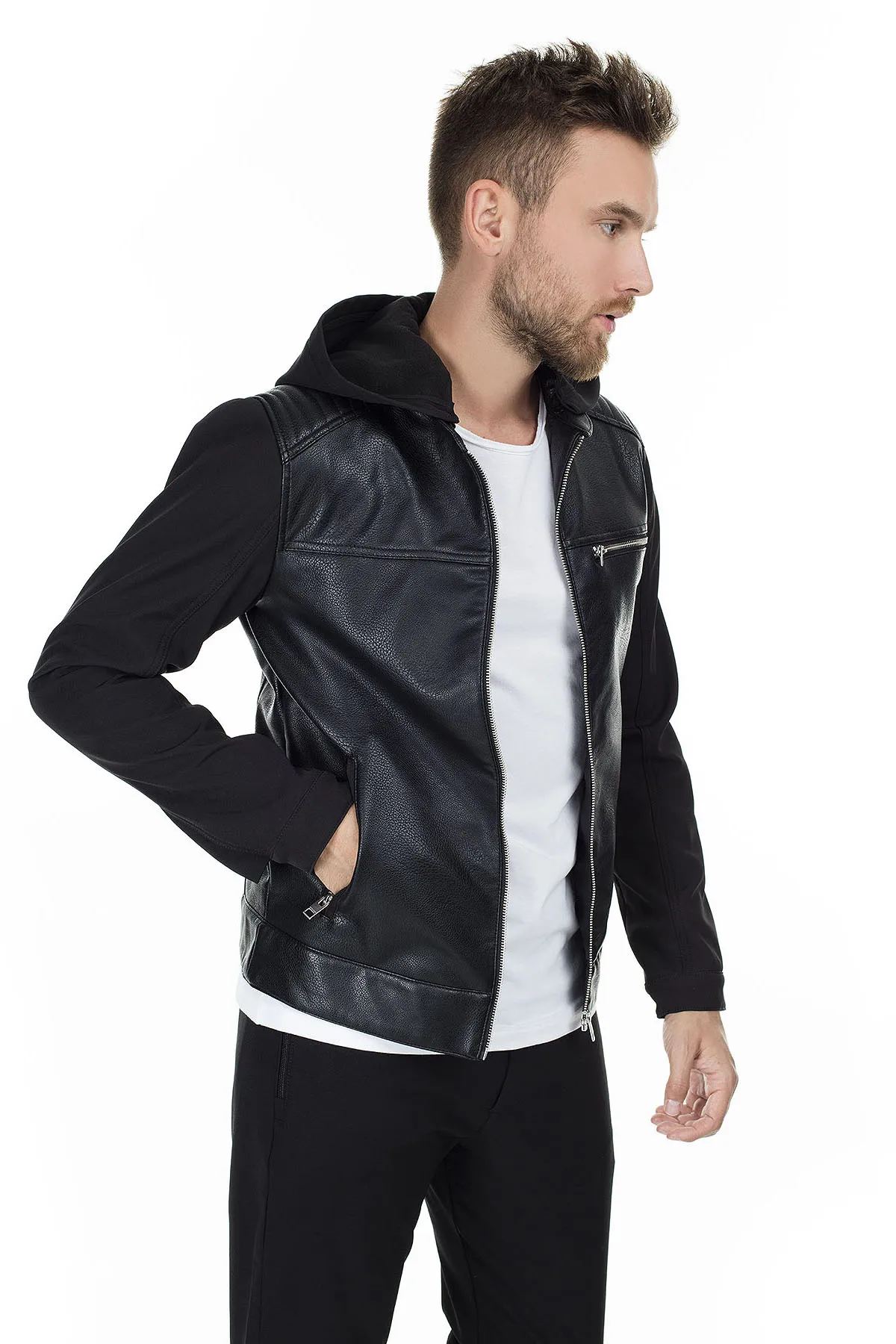 Jack& Jones Core Jcogary искусственная кожа куртка мужская кожаная куртка 12157734