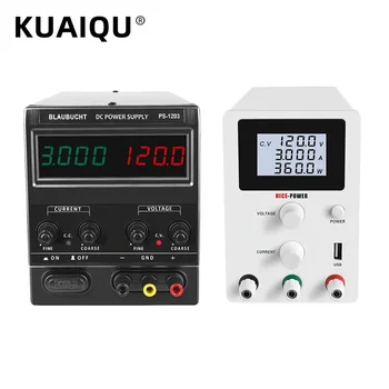 

KUAIQU 1203D DC Power Supply Variable 120V 3A Adjustable Digital Mini Laboratory Power Supply With Alligator Leads lab Equipment