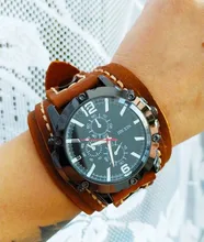 Jessingshow-Reloj de pulsera de cuarzo para hombre, cronógrafo de lujo, estilo Punk, de cristal azul, a la moda