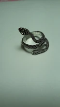 Nuevo Retro Punk personalidad exagerada serpiente anillo ajustable con apertura de la joyería