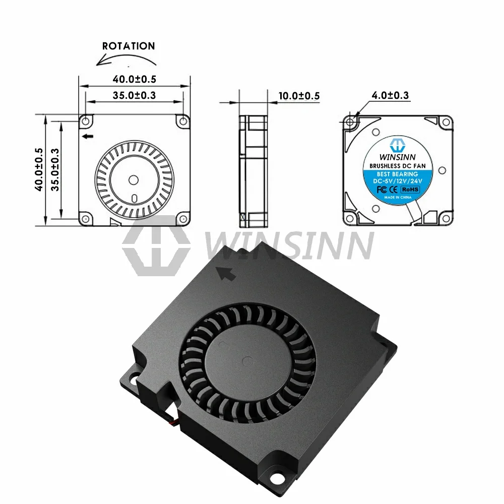TURBO BRUSHLESS VENTOLA con condotto 60*15 mm 12V 6015 cooler fan stampa 3D EUR 7,90 - IT