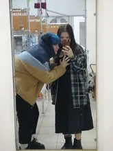 Plaid Shirt Blouse Oversize Top Women Blusas Long-Sleeve Girls Plus-Size Femme Female