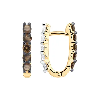 

Sokolov drop earrings with stones in gilded silver with cubic zirconia, fashion jewelry, 925, women's male, long earrings