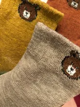 Calcetines de algodón transpirables para bebés, antideslizantes, antideslizantes, con dibujos de osos, para primavera y otoño, 5 pares