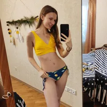 Swimsuit Women Bikini-Sets Bathing-Suits Lemon CUPSHE Lace-Up Print Two-Pieces Sexy Yellow