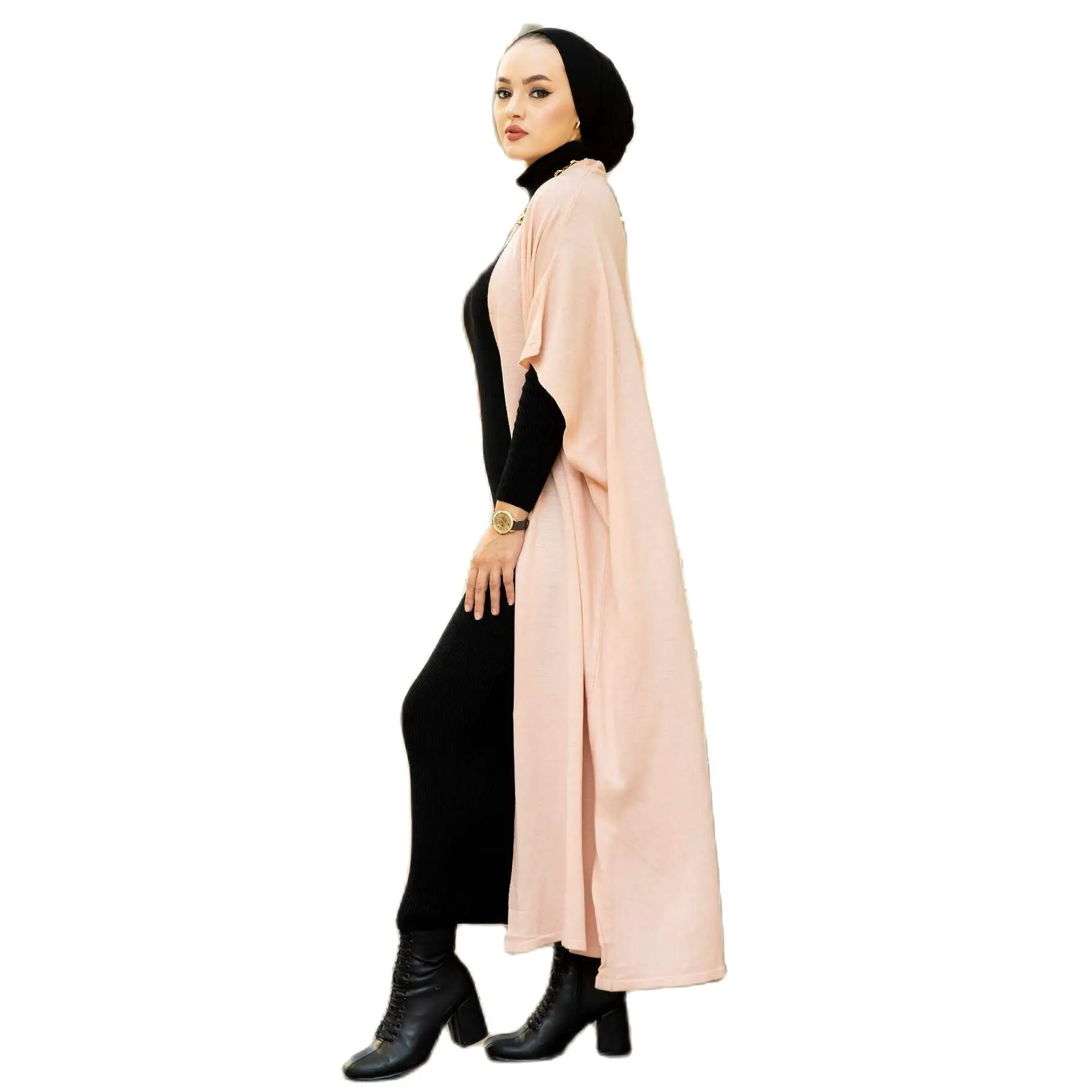 2-piece-women's-set-embroidery-patterned-knitwear-maxi-turtleneck-dress-and-maxi-cardigan-bat-wing-sleeve-turkey-muslim-fashion