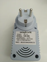Enchufe de la UE, enchufe inteligente GSM, inglés, ruso, SMS, Control remoto, temporizador, controlador de temperatura con Sensor, enchufe de toma de corriente