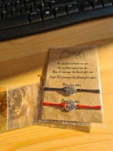 2 unids/set corazón Árbol de la vida encanto pulseras uno para ti, uno para mí cadena negra trenzado pulsera de pareja para hombres mujeres Tarjeta de deseos