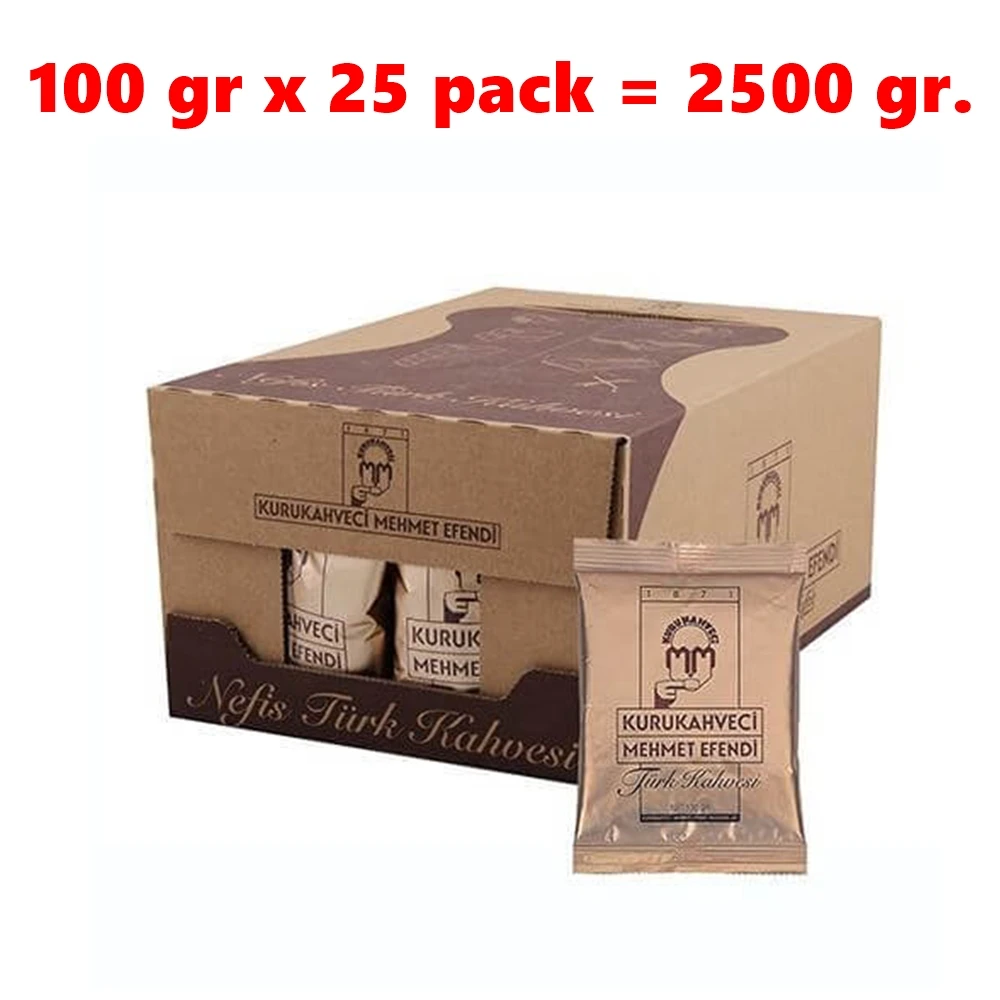 Kurukahveci Mehmet Efendi турецкое зернистое кофе 100 гр 25 шт. опт 2 5 кг Бесплатная