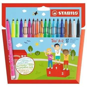 

18 pack marker pens Fluo colors AssortitiSTABILO4.18