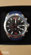 Chronograph Quartz-Watch Silicone-Rubber Megir Analog Waterproof Mens Date Luminous Hands