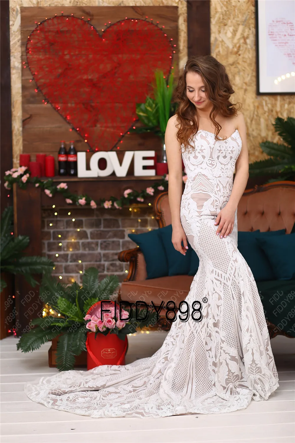 Sweeheart Mermaid Wedding Dresses Special Sequin Lace Bridal Gowns Sexy Trumpet Wedding Gown  Vestido de Novia 6