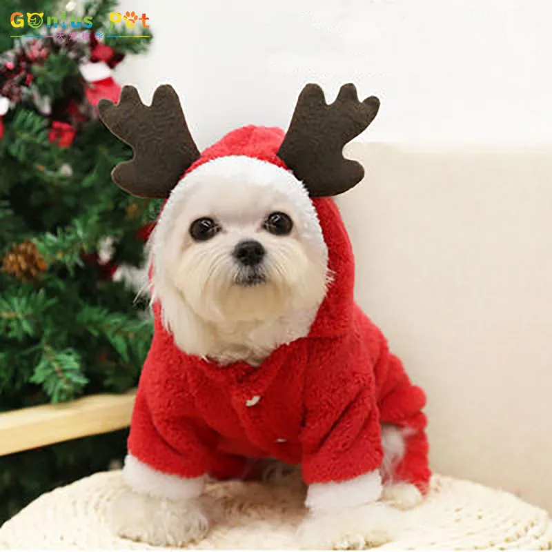 Pet Dog Christmas Cape Dog Dress Warmth Dog Clothes Happy New Year 2022